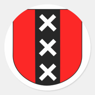 Adesivo Redondo Wapen Amsterdão, Países Baixos