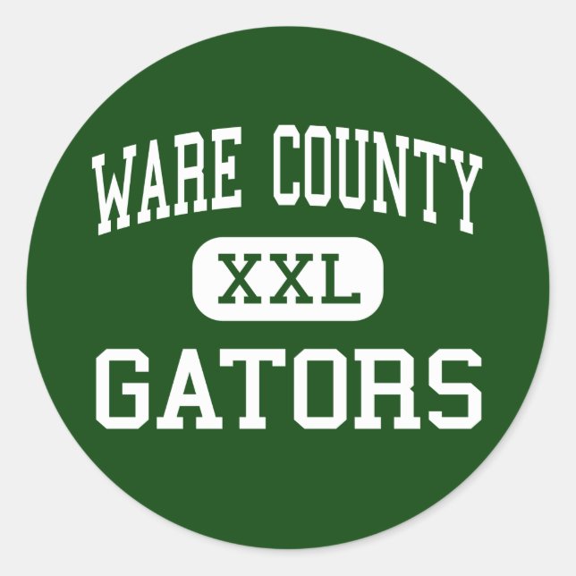Adesivo Redondo Ware County - Gators - High - Waycross Georgia (Frente)