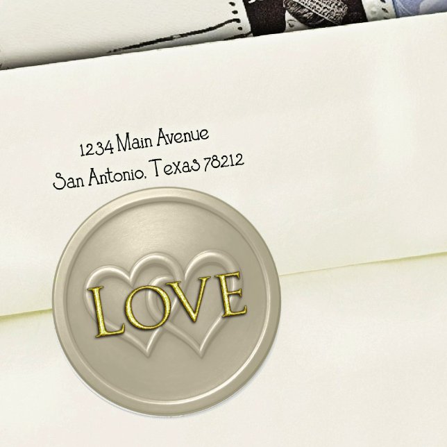 Adesivo Redondo Warm Gray Two Hearts Intertwined Wedding (Criador carregado)