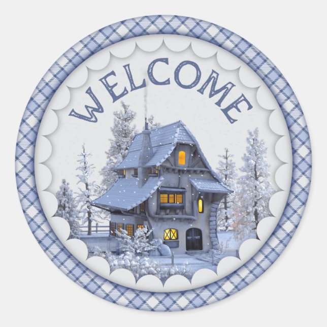 Adesivo Redondo Warm Winter Welcome (Frente)