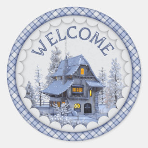 Adesivo Redondo Warm Winter Welcome