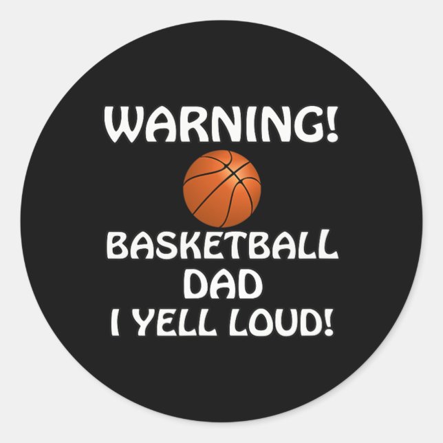 Adesivo Redondo Warning! Sketll Dad I Yell Loud! You Are Warned!  (Frente)