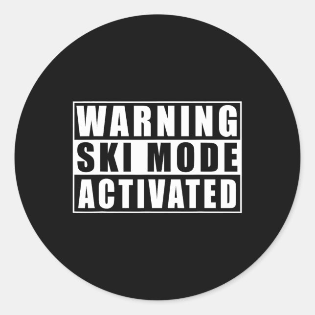 Adesivo Redondo Warning Ski Mode Activated  (Frente)