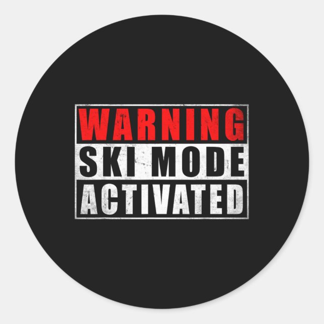Adesivo Redondo Warning Ski Mode Activated 1  (Frente)