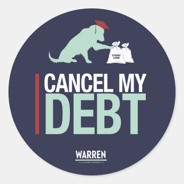 Adesivo Redondo Warren 2020 - Bailey - Cancelar Minha Dívida (Frente)