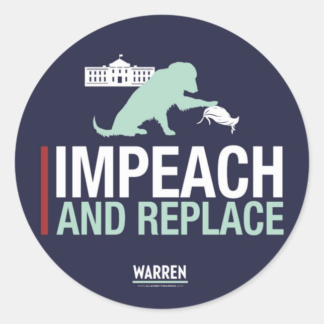 Adesivo Redondo Warren 2020 - Bailey - Impeach & Replace (Frente)