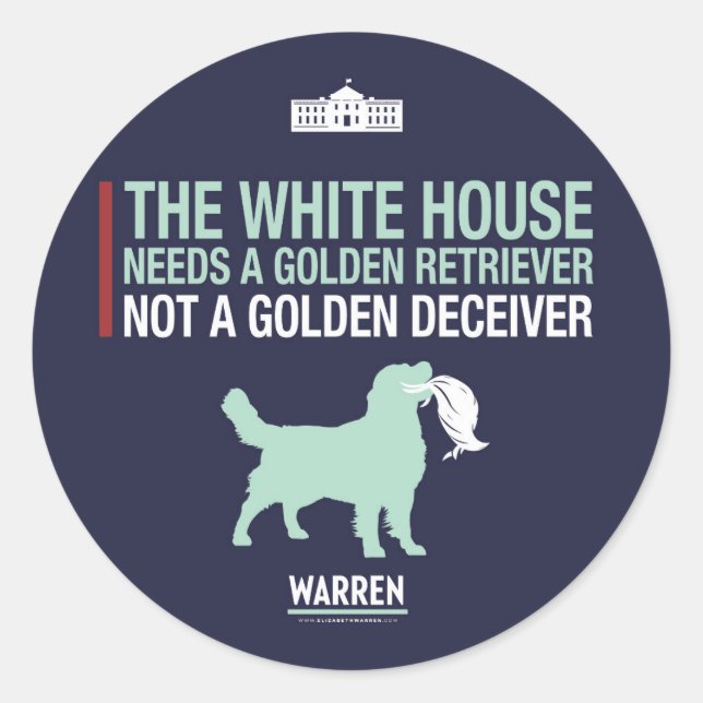 Adesivo Redondo Warren 2020 - Bailey - Retriever de Ouros (Frente)