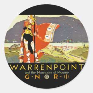 Adesivo Redondo Warrenpint e o Mountians de Mourne