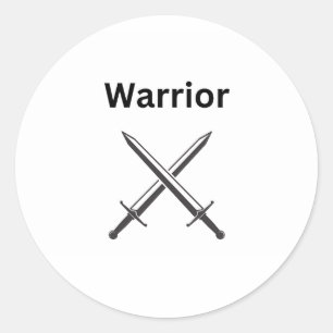 Adesivo Redondo Warrior Sticker