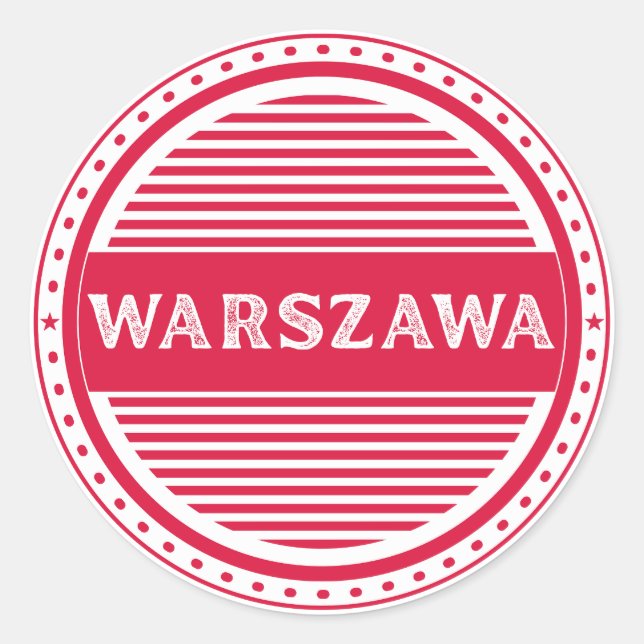 Adesivo Redondo Warsaw City Pride Emblem – Polish Identity (Frente)