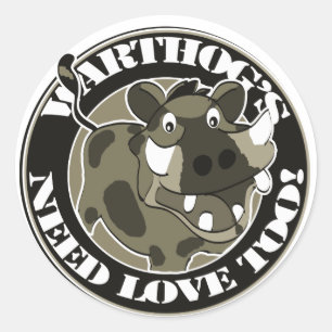 Adesivo Redondo Warthog Love