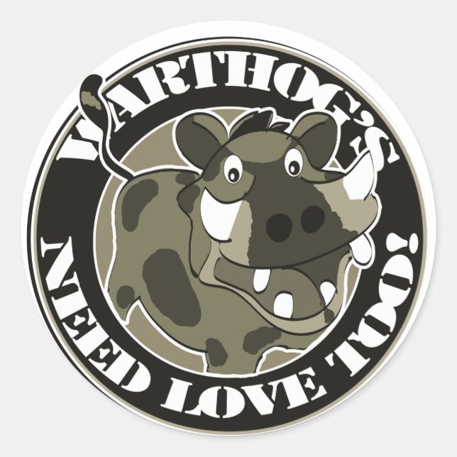 Adesivo Redondo Warthog Love (Frente)