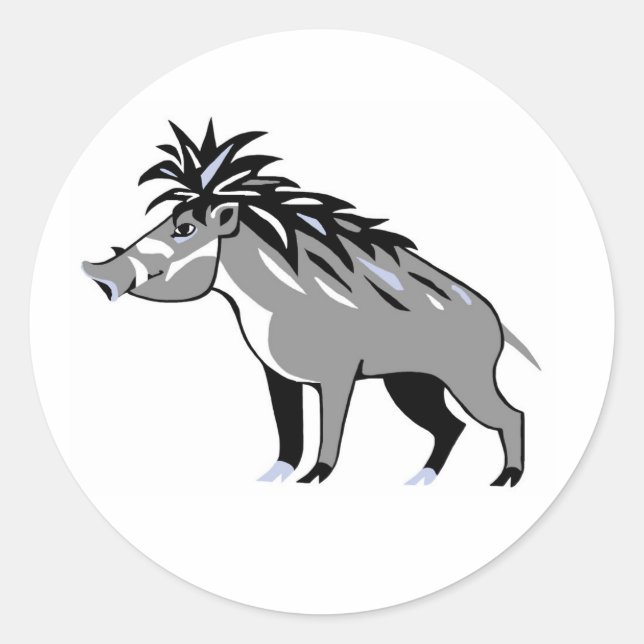 Adesivo Redondo Warthog - Warwty PIG - Animais ameaçados - Naturez (Frente)