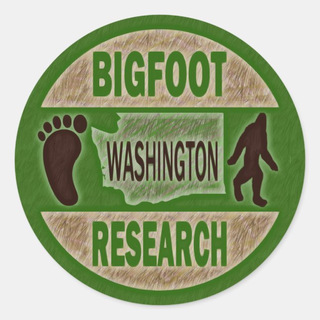 Adesivo Redondo Washington Bigfoot Research (Frente)