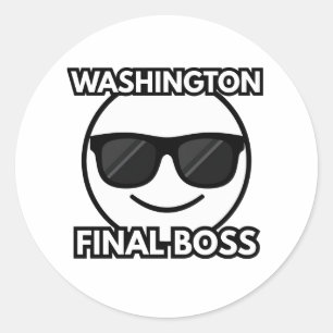 Adesivo Redondo Washington Chefe Final Emoji Sticker Legal