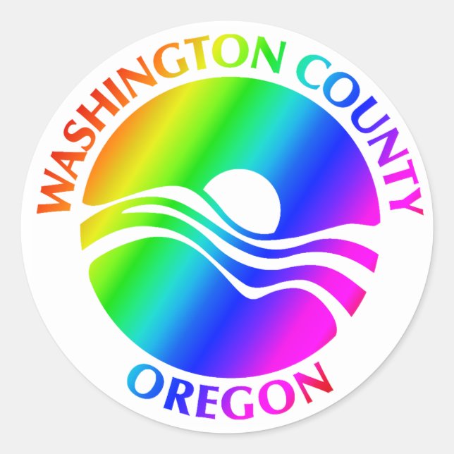 Adesivo Redondo Washington County Pride Stickers (Frente)