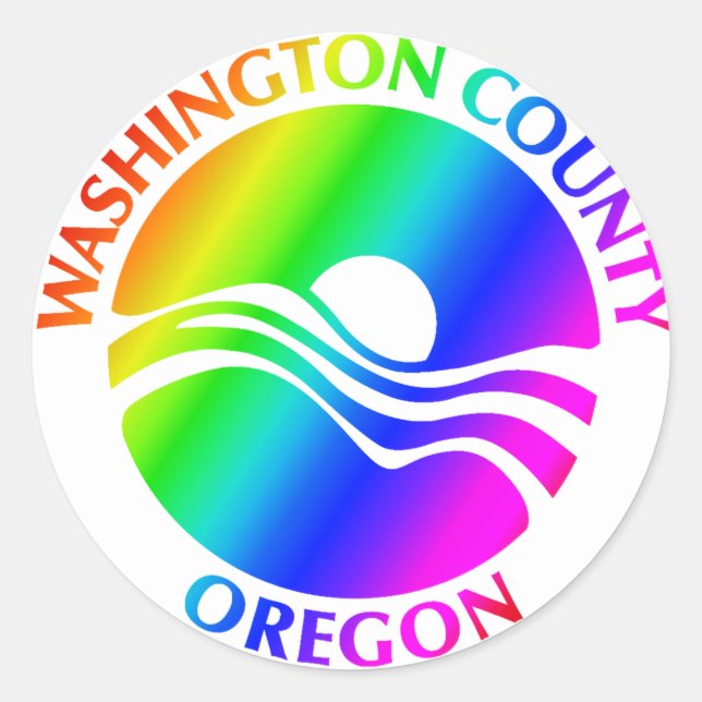 Adesivo Redondo Washington County Pride Stickers - Pequeno 1,5 pol (Frente)