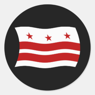 Adesivo Redondo Washington D.C. Flag Sticker