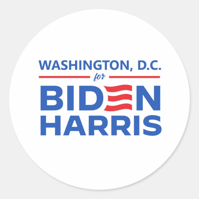 Adesivo Redondo Washington D.C. para Biden Harris (Frente)