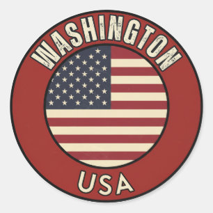 Adesivo Redondo Washington Estados Unidos da América 