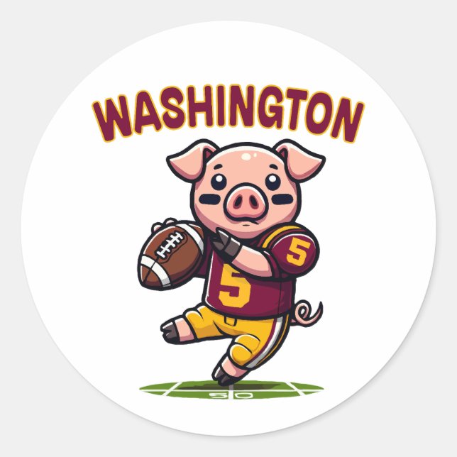 Adesivo Redondo Washington Hog Futebol (Frente)