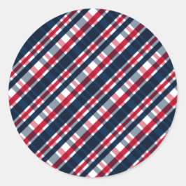 Adesivo Redondo Washington Sports Fan Blue White Xadrez