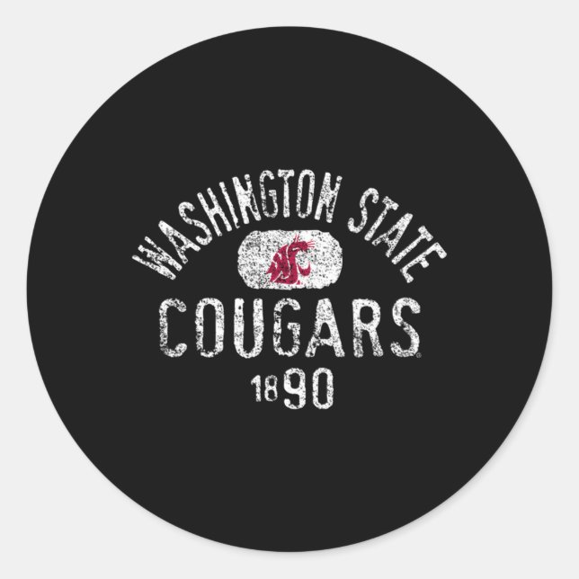 Adesivo Redondo Washington State Cougars 1890 (Frente)