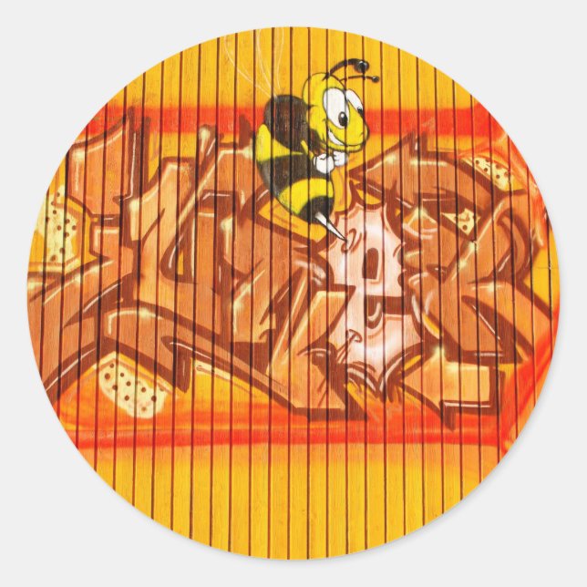 Adesivo Redondo Wasp Grafite Wall (Frente)