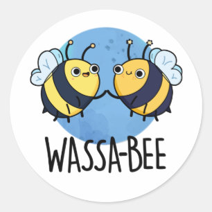 Adesivo Redondo Wassabee Funny Wasabi Bee Pun