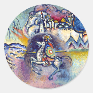 Adesivo Redondo Wassily Kandinsky - São Jorge & Os Cavaleiros