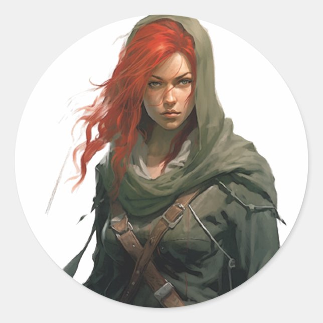 Adesivo Redondo Wasteland Female Warrior (Frente)