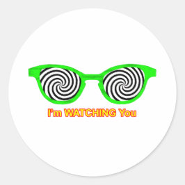 Adesivo Redondo Watching Hypnotize Sunglasses Green Rim The MUSEUM