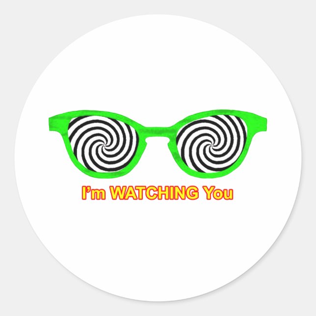 Adesivo Redondo Watching Hypnotize Sunglasses Green Rim The MUSEUM (Frente)