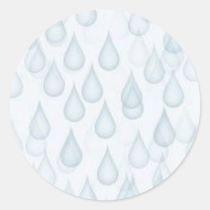 ADESIVO REDONDO WATER034 RAINDROPS LEVE, AZUL, A CARTONAGEM BRANCA