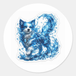 Adesivo Redondo Water Dog Fantasy Sticker