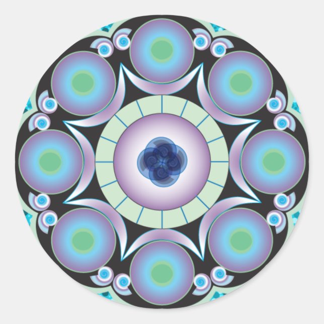 Adesivo Redondo "Water Mandala" - Stickers (Frente)