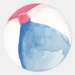 Adesivo Redondo Watercolor Beach Balls