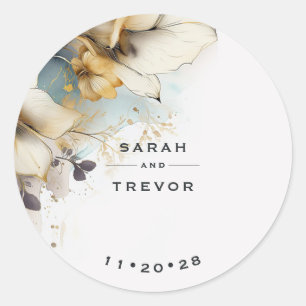 Adesivo Redondo Watercolor Boho Calla Lily Floral