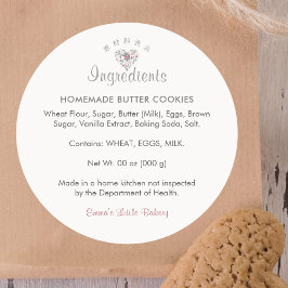 Adesivo Redondo Watercolor Botanical Heart Ingredient Product