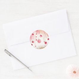 Adesivo Redondo Watercolor Christmas Ornaments Sticker Set
