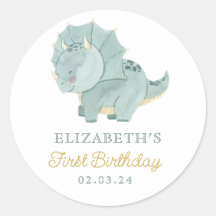 Watercolor Cute Dino Birthday