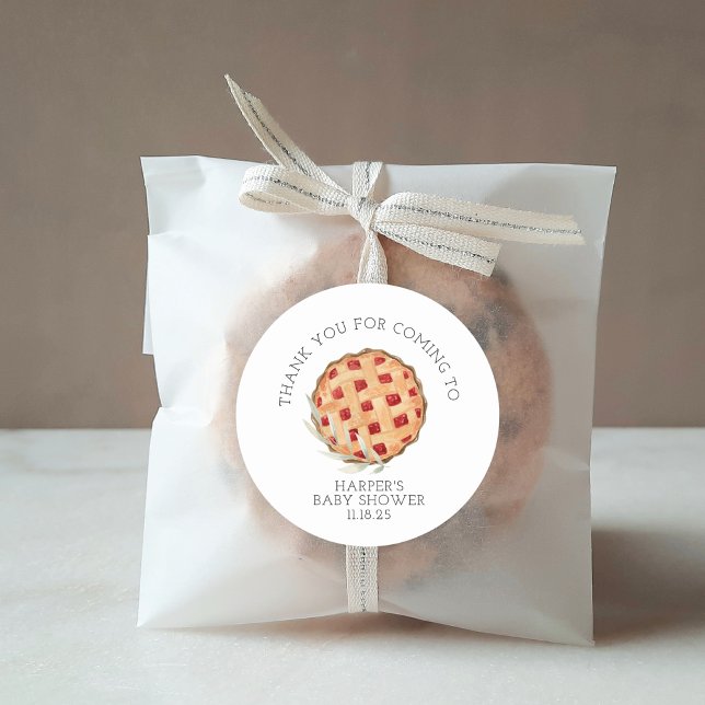 Adesivo Redondo Watercolor Cutie Pie Baking Obrigado (Criador carregado)