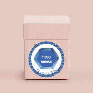 Adesivo Redondo Watercolor David Stars Personalizado