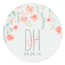 Watercolor Flowers Casamento Romântico