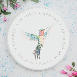 Adesivo Redondo Watercolor Hummingbird Funeral Memorial