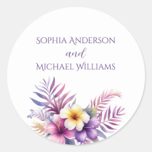 Adesivo Redondo Watercolor Island Romance - Stickers