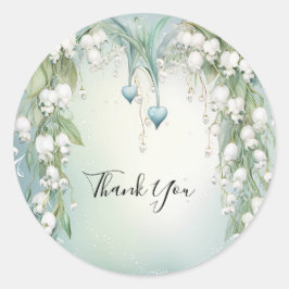 Adesivo Redondo Watercolor Lily do Valley Sticker