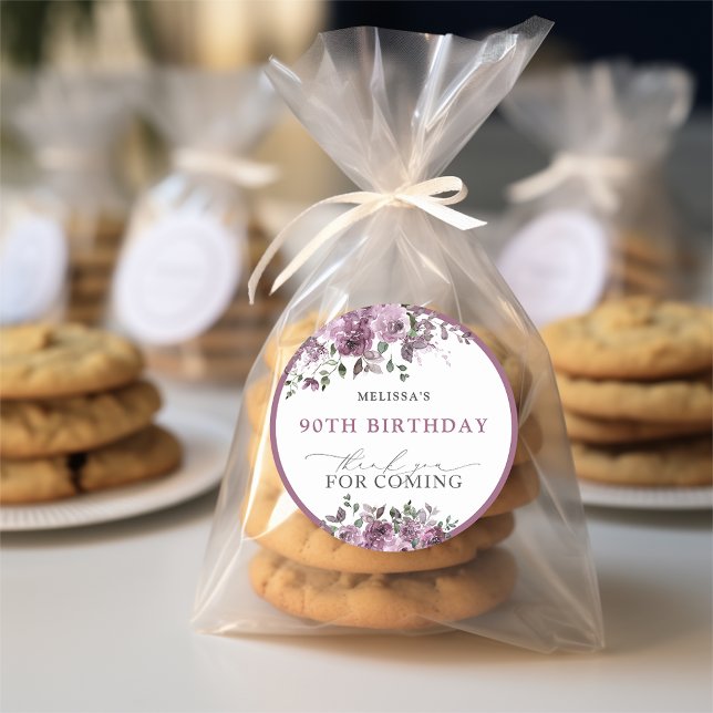 Adesivo Redondo Watercolor Purple Flowday (Criador carregado)