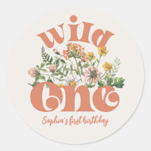 Adesivo Redondo Watercolor Wildflower Obrigado Sticker