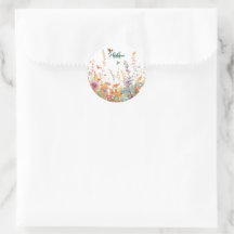Watercolor Wildflowers Monogram Personalized Name